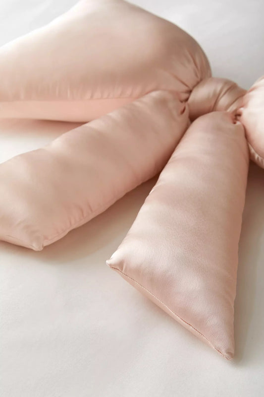 light pink bow pillow